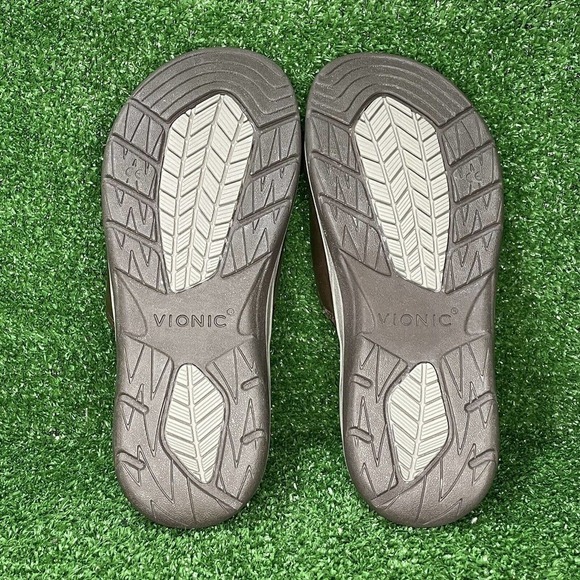 Mens Vionic Stanley Brown Leather Orthotic Slide Comfort Sandals US Size 7 - Picture 9 of 10